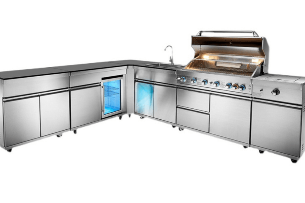 Modular Outdoor Outdoor Kitchen Grill Sink Fridge OMG Modular