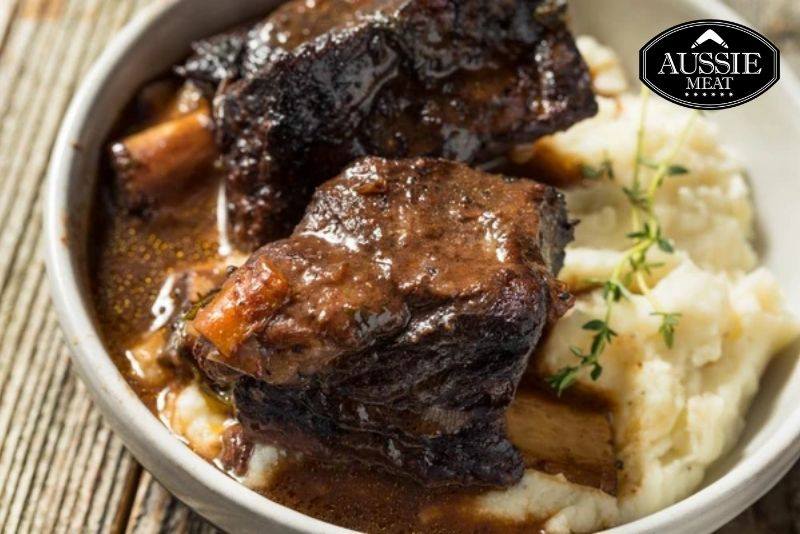 Cooked Rib Cubes US Certified (USDA) Premium Black Angus Short Rib Cubes (MS 2+, 800g ...