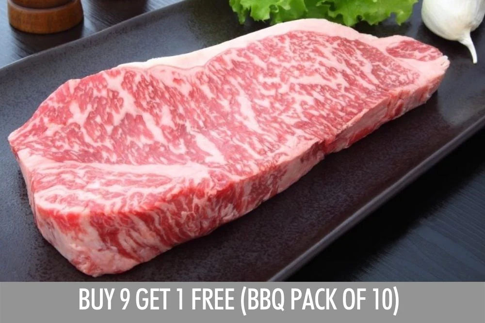 AUSTRALIAN WAGYU STRIPLOIN STEAKS (SIRLOIN, MS 7, 250G,~2CM THICKNESS) | BUY 9 & GET 1 FREE | Aussie Meat | Meat Delivery | Kindness Matters | eat4charityHK | Wine & Beer Delivery | BBQ Grills | Weber Grills | Lotus Grills | Outdoor Patio Furnishing | Seafood Delivery | Butcher | VIPoints | Patio Heaters | Mist Fans |
