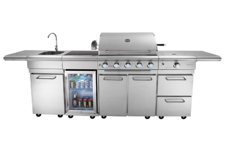 OMG Modular Outdoor Kitchen & Fridge (5 Burners Gas BBQ Grill, Tap, Sink & Side Burner) | Aussie Meat | eat4charityHK | Meat Delivery | Seafood Delivery | Wine & Beer Delivery | BBQ Grills | Lotus Grills | Weber Grills | Outdoor Furnishing | VIPoints