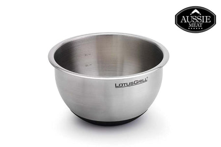 Aussie Meat BBQ Grill | Lotus Grill Stainless Steel Bowls (Set of 3) | Meat Delivery | Butcher | Seafood Delivery | Outdoor Furnishing