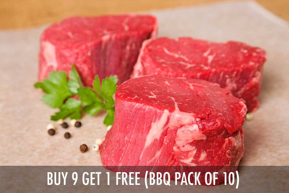 NZ PREMIUM GRASS-FED BEEF TENDERLOIN STEAKS (EYE FILLET, 8OZ|227G) | BUY 9 & GET 1 FREE | Aussie Meat | Meat Delivery | Kindness Matters | eat4charityHK | Wine & Beer Delivery | BBQ Grills | Weber Grills | Lotus Grills | Outdoor Patio Furnishing | Seafood Delivery | Butcher | VIPoints | Patio Heaters | Mist Fans |